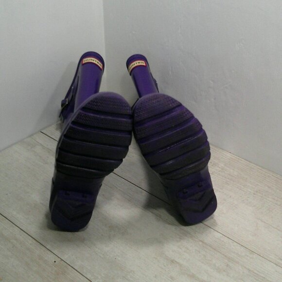 Hunter Purple Rain Tall Rubber Waterproof Puddle Stomping Rain Boots Size 5 M - Picture 10 of 10